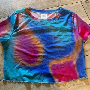 wild fable Blue, Pink, Teal & Orange Tie-Dye Crop Top